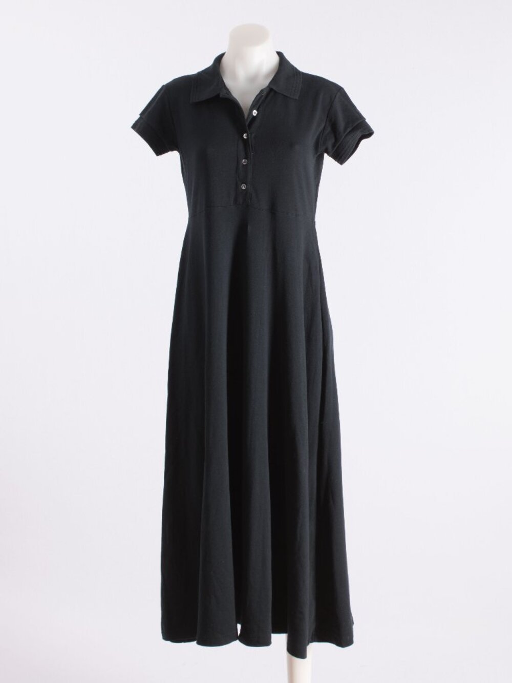 DKNY Jeans Black Short Sleeve Polo Maxi Dress Size Small